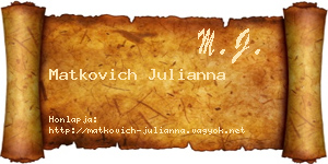 Matkovich Julianna névjegykártya