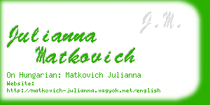 julianna matkovich business card
